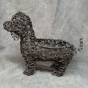 Wire topiary outdoor dog planter yard decor